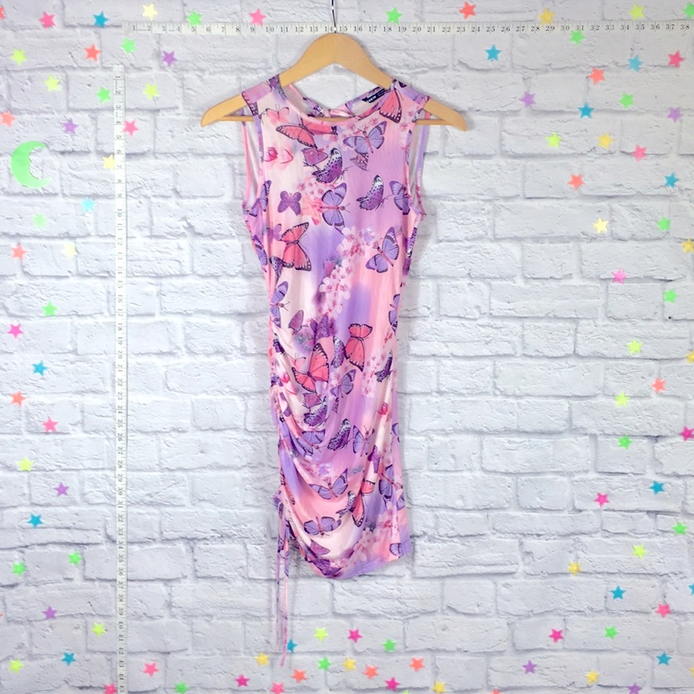 NWOT Butterfly Mesh Open-Back Dress Small